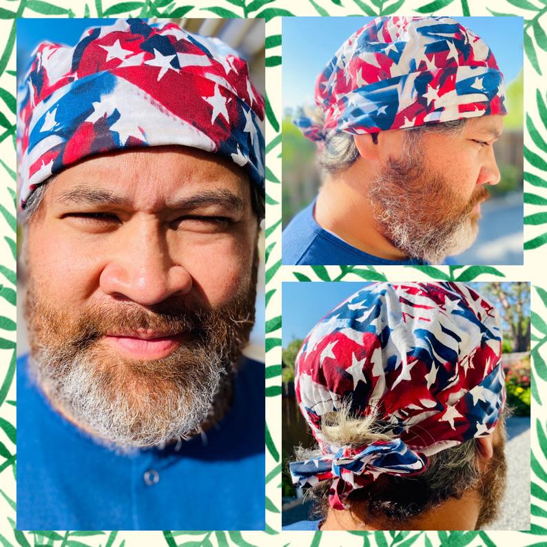 SURGICAL SCRUB CAP - Dental Scrub Cap - Christmas Scrub Cap - Gift for Physician/Dentist - Head Wrap Adjustable Hat - Dental Hygienist