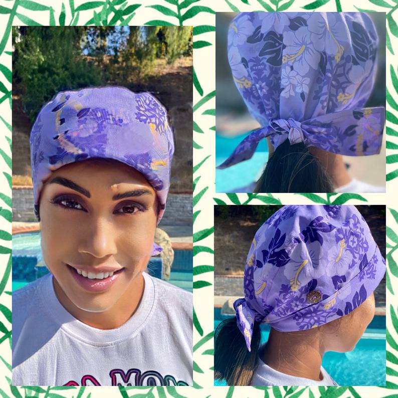 CHRISTMAS SCRUB CAP - Ponytail Scrub Hat - Surgical Scrub Cap For Friend - Dental Scrub Cap - Scrub Cap Pattern - Cotton Nursing Scrub Cap -