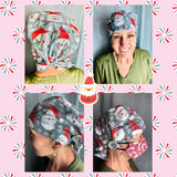 CHRISTMAS SCRUB CAP - Ponytail Scrub Hat - Surgical Scrub Cap For Friend - Dental Scrub Cap - Scrub Cap Pattern - Cotton Nursing Scrub Cap -