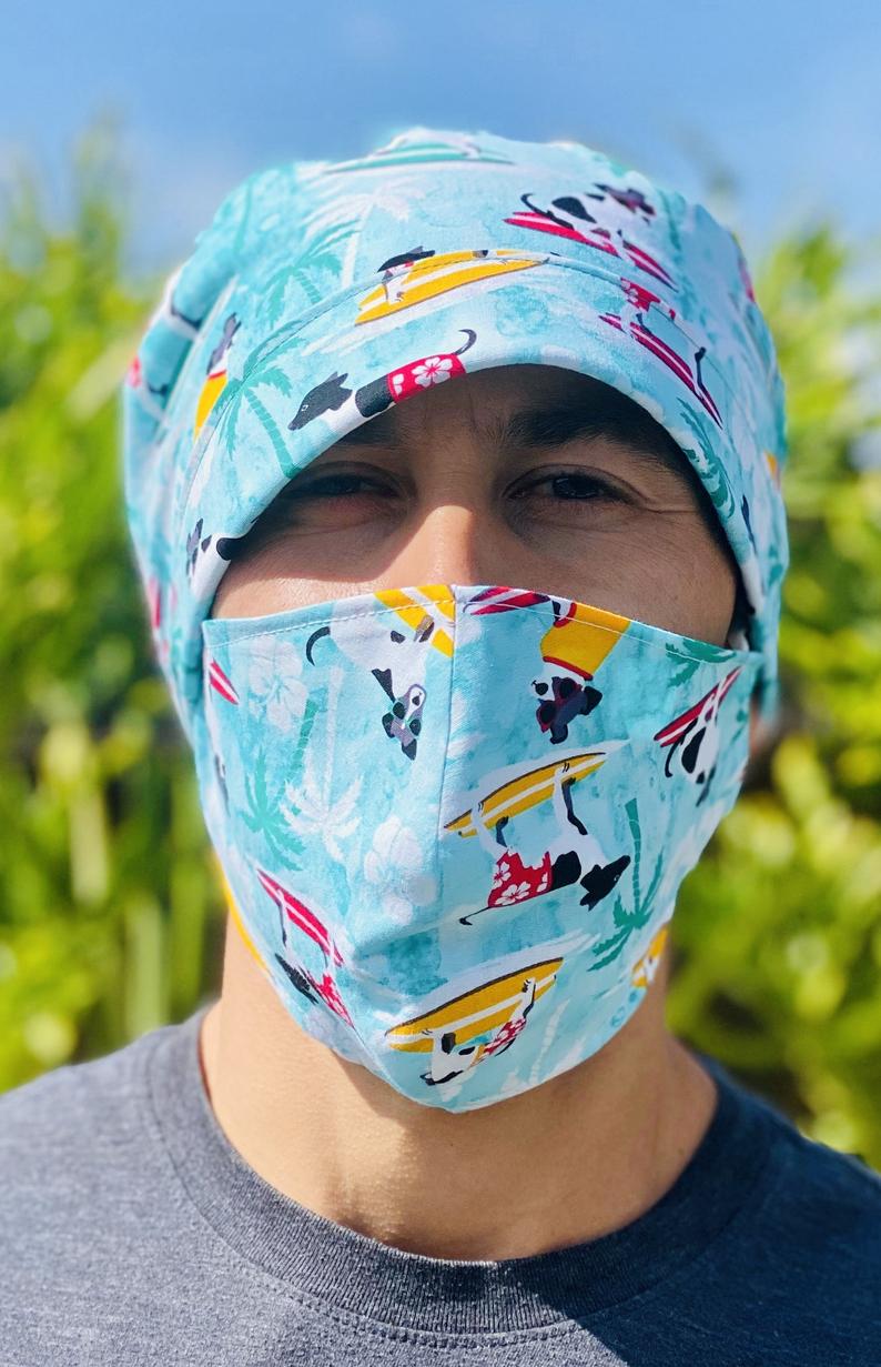 SURGICAL SCRUB CAP - Dental Scrub Cap - Christmas Scrub Cap - Gift for Physician/Dentist - Head Wrap Adjustable Hat - Dental Hygienist