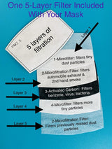 Face Mask-FREE 5 Layer Filter#FREE Nose Wire#FREE Adjustable Earloop Toggles#Filter Pocket#2 Layers of High Quality Cotton Fabric